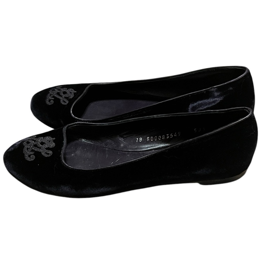 Ralph Lauren Collection vintage purple velvet dress flat shoes Made in Italy